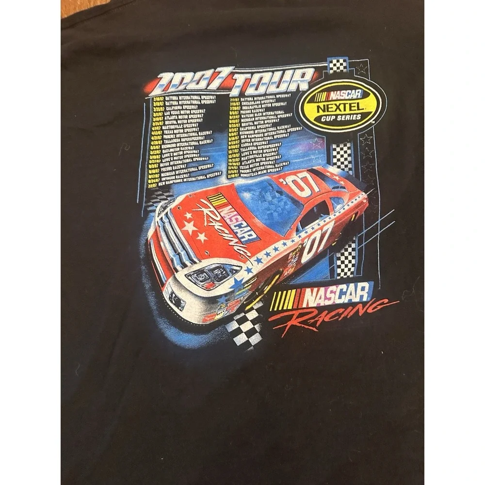 NASCAR Nextel‎ Cup Series Racing 2007 Tour Dates Tee T Shirt Double Sided XL